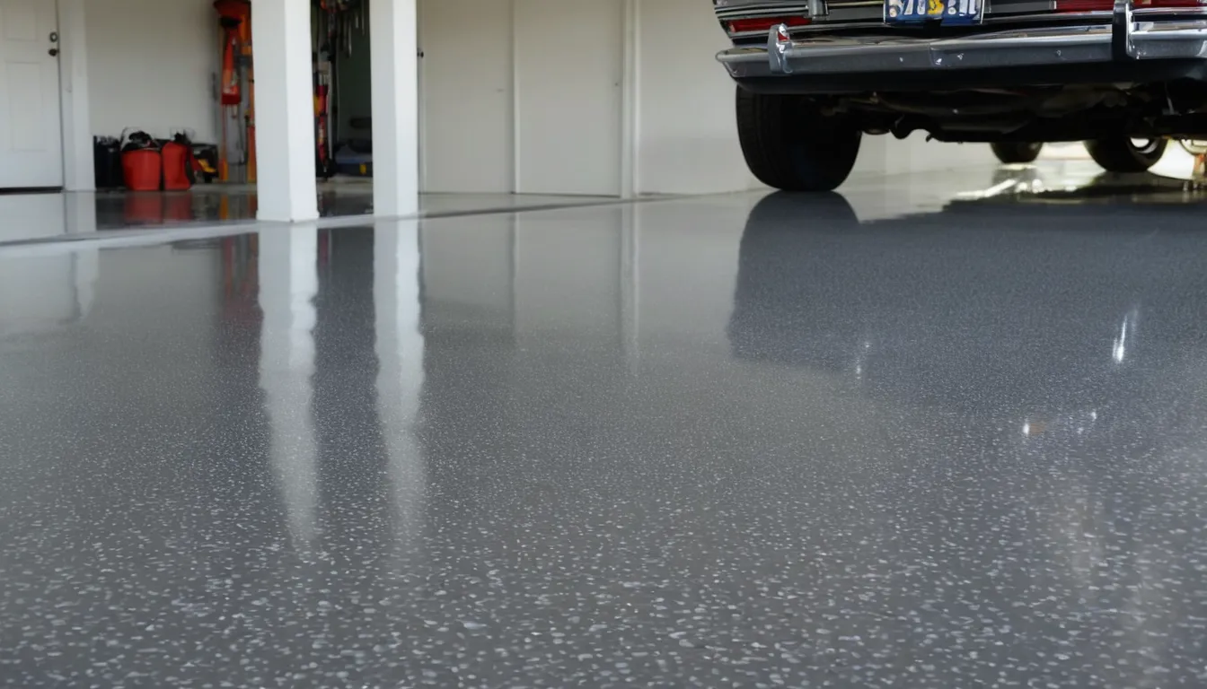 A clean, newly coated garage floor in a Woodside home
